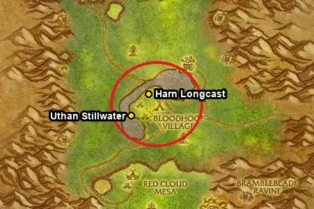Stonebull Lake around Bloodhoof Village in Mulgore, where to fish from 1 to 75