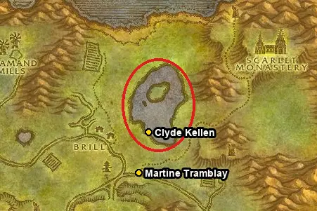 Brightwater Lake east of Brill in Tirisfal Glades, where to fish from 1 to 75