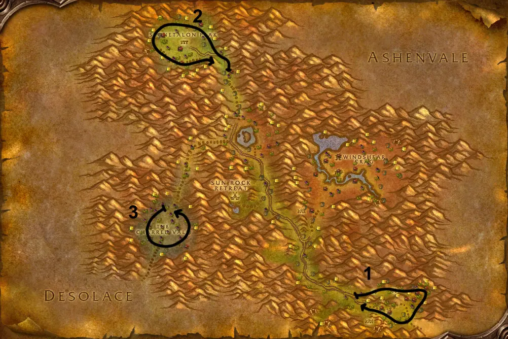 Herbalism route in Stonetalon Mountains