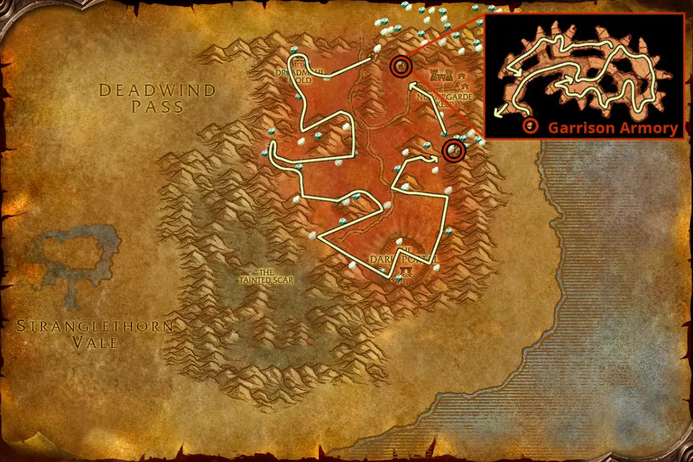 Mining route in the Blasted Lands