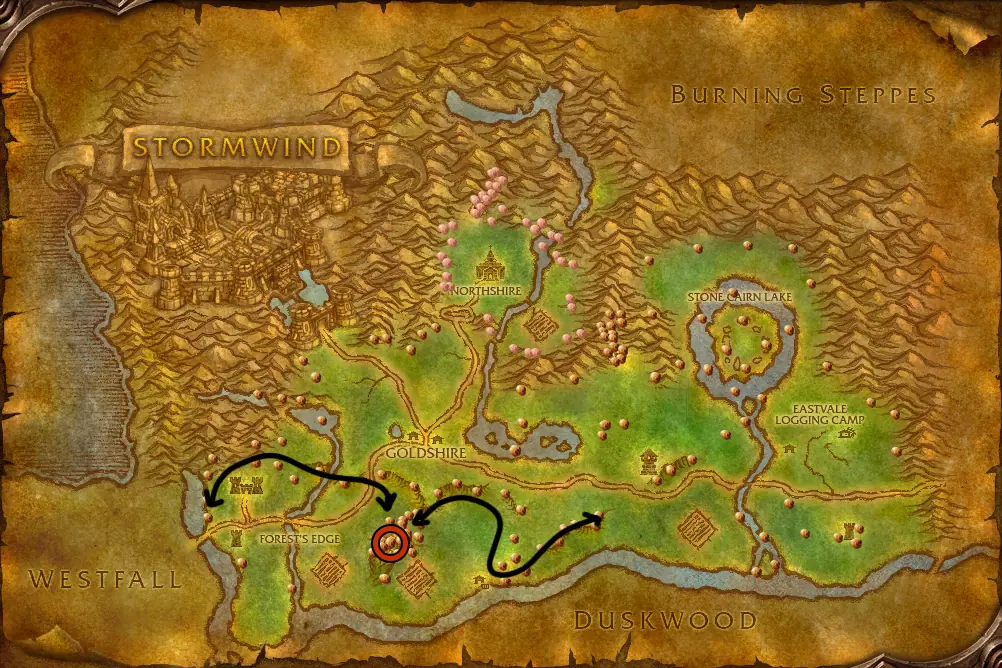 Mining route in Elwynn Forest