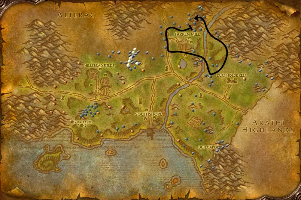 Mining route in Hillsbrad Foothills