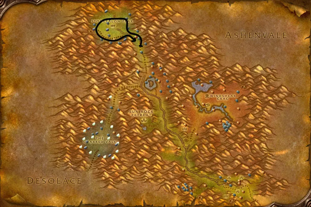 Mining route in Stonetalon Mountains