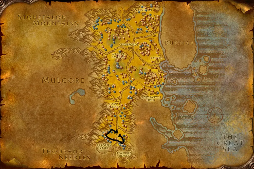 Mining route in The Barrens