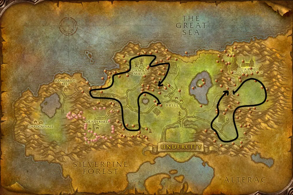 Mining route in Tirisfal Glades