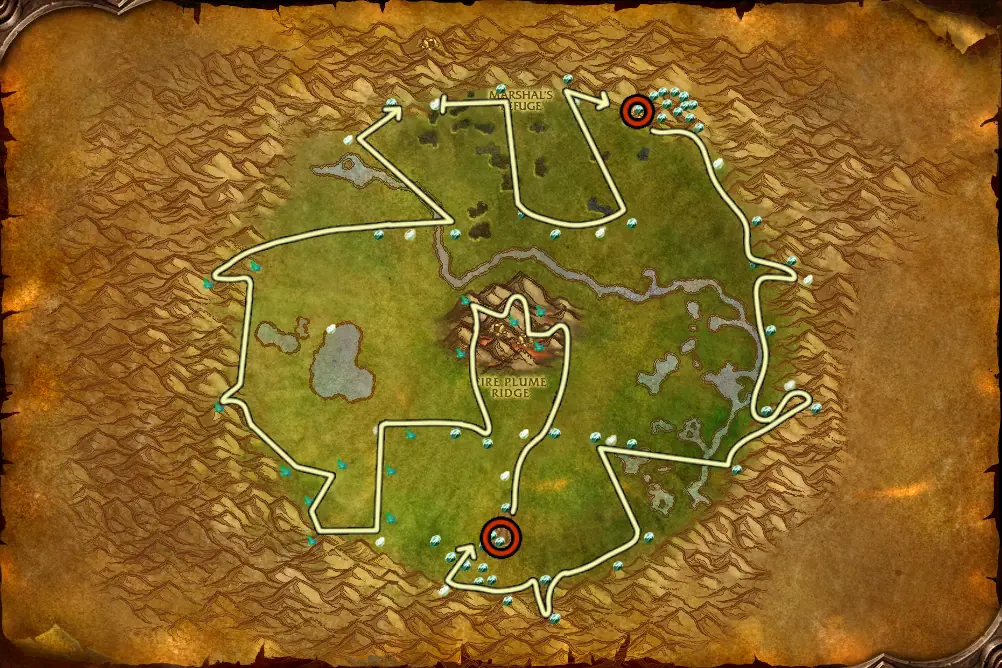 Mining route with Rich Thorium Veins in Un'Goro Crater