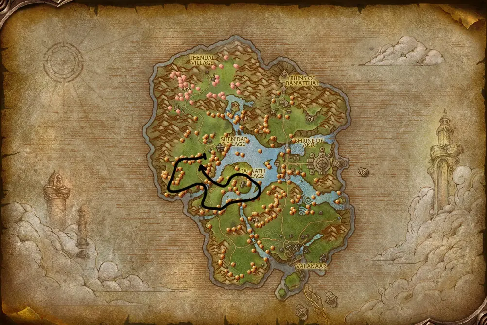 Mining route on Zephras Isle