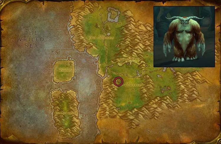 The yeti cave at Feral Scar Vale in Feralas