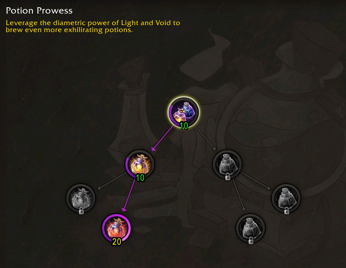 Light Potion Multicraft specialization tree