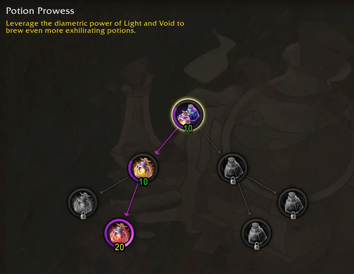 Light Potion Multicraft specialization tree