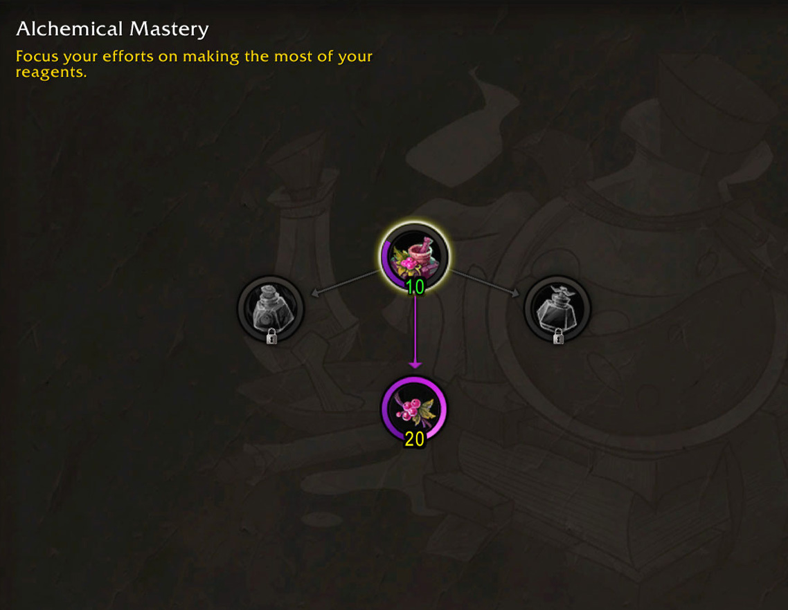 Potion Resourcefulness specialization tree