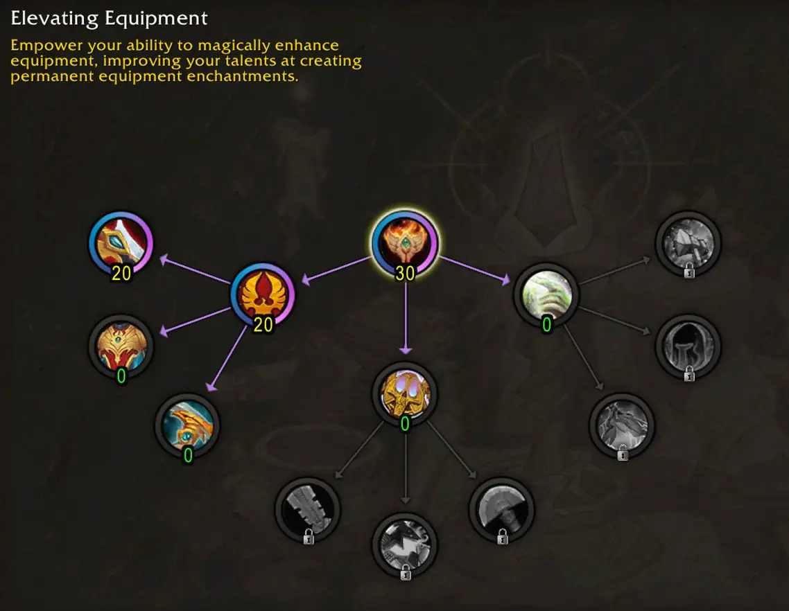 Enchanting selling enchants Gold Quality specialization path