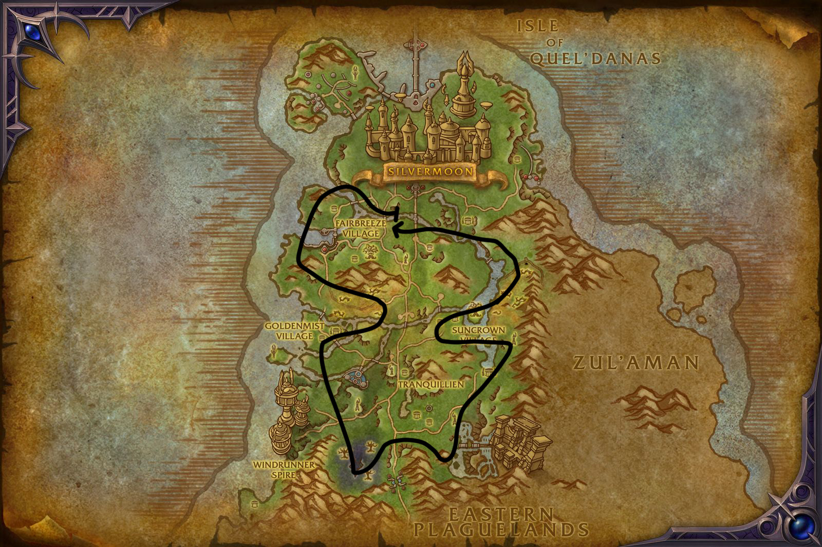 Eversong Woods double gather Route