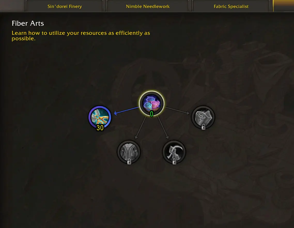 Tailoring bolt crafting Multicraft specialization tree