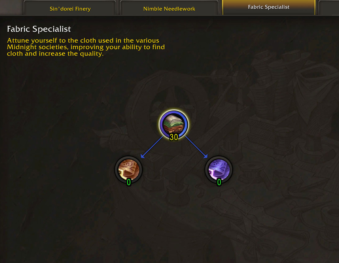 Tailoring Fabric Specialist farming build