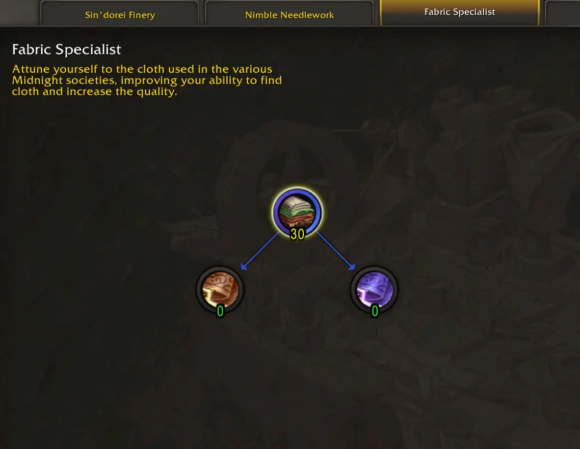 Tailoring Fabric Specialist farming build
