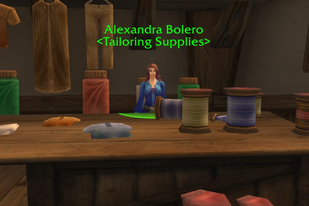 Alexandra Bolero, Tailoring Supplies in Stormwind City (WoW Classic)