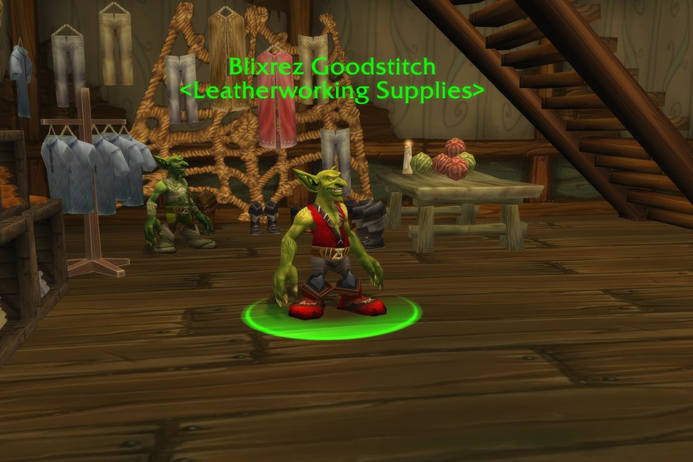 Blixrez Goodstitch, Leatherworking Supplies in Stranglethorn Vale (WoW Classic)
