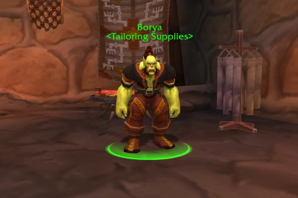 Borya, Tailoring Supplies in Orgrimmar (WoW Classic)