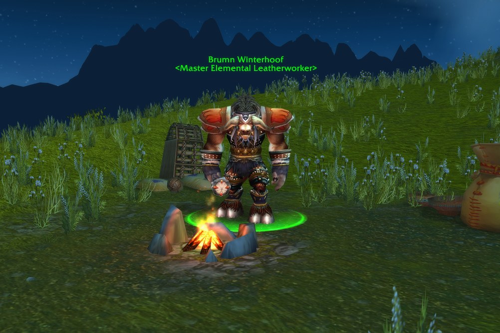 Brumn Winterhoof, Master Elemental Leatherworker in Arathi Highlands (WoW Classic)