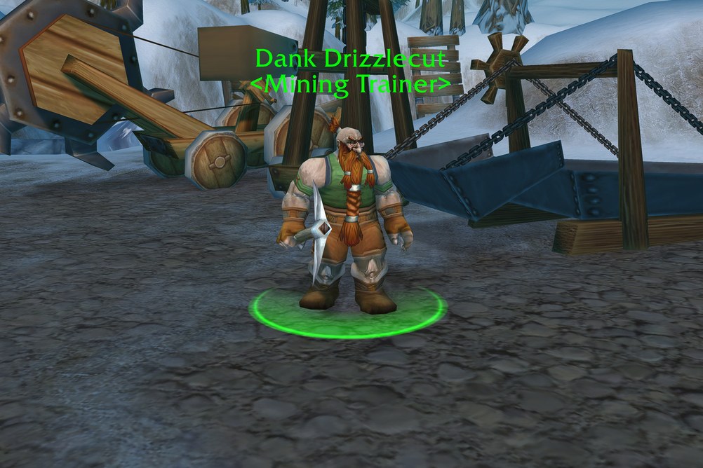 Dank Drizzlecut, Mining Trainer in Dun Morogh (WoW Classic)