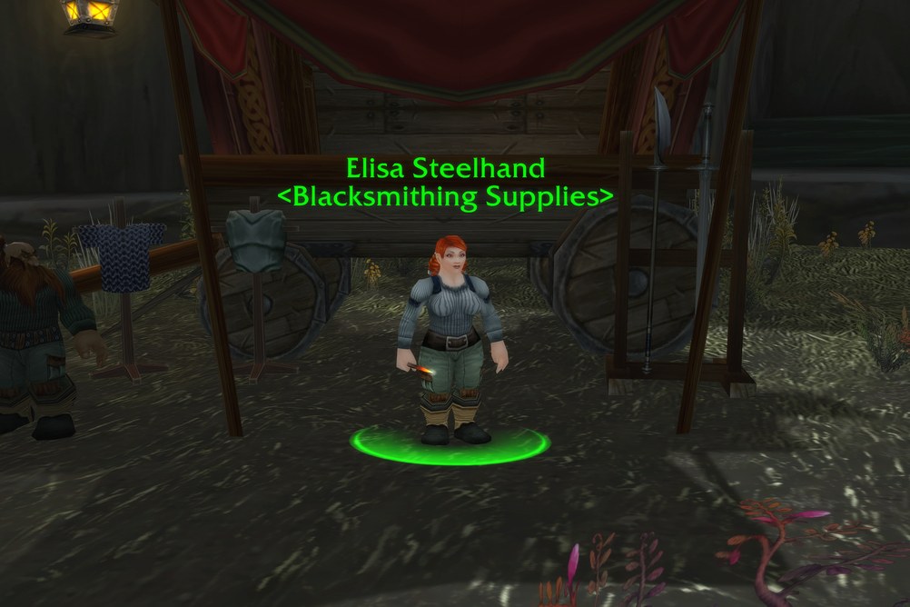 Elisa Steelhand, Blacksmithing Supplies in Darkshore (WoW Classic)
