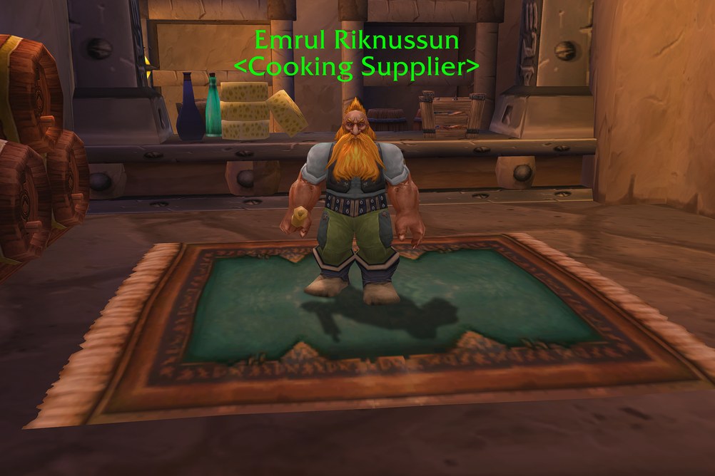 Emrul Riknussun, Cooking Supplier in Ironforge (WoW Classic)
