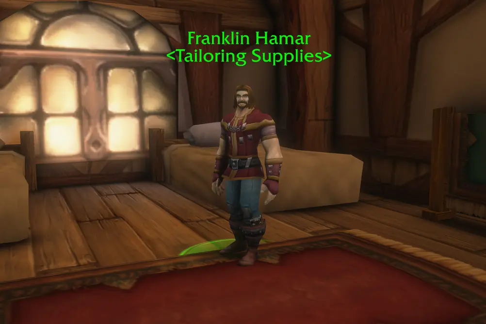 Franklin Hamar, Tailoring Supplies in Redridge Mountains (WoW Classic)