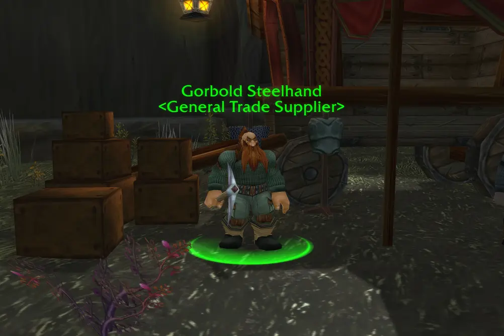 Gorbold Steelhand, General Trade Supplier in Darkshore (WoW Classic)