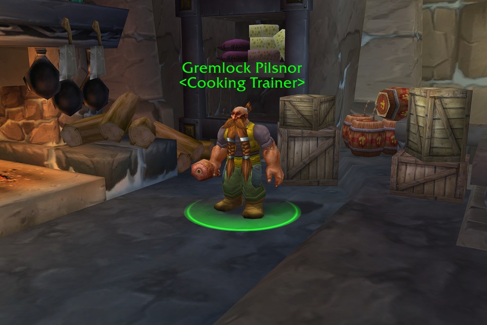 Gremlock Pilsnor, Cooking Trainer in Dun Morogh (WoW Classic)