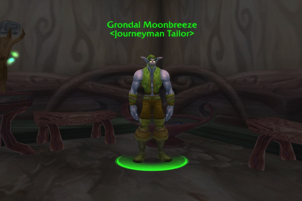 Grondal Moonbreeze, Journeyman Tailor in Darkshore (WoW Classic)