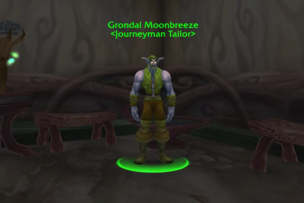 Grondal Moonbreeze, Journeyman Tailor in Darkshore (WoW Classic)