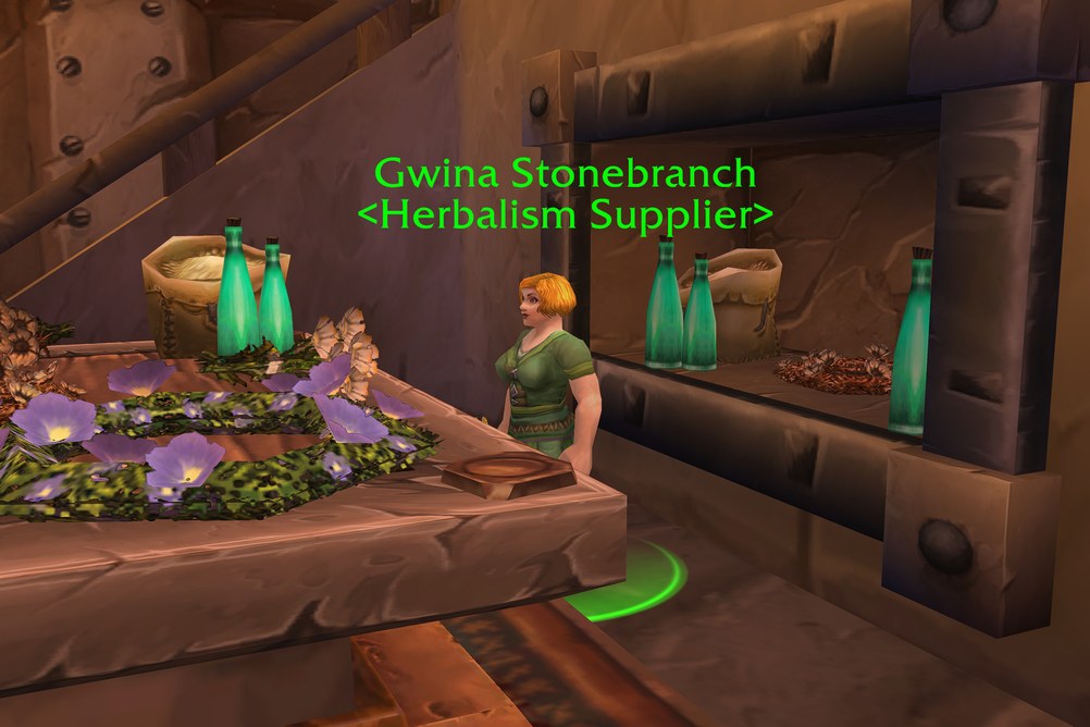 Gwina Stonebranch, Herbalism Supplier in Ironforge (WoW Classic)