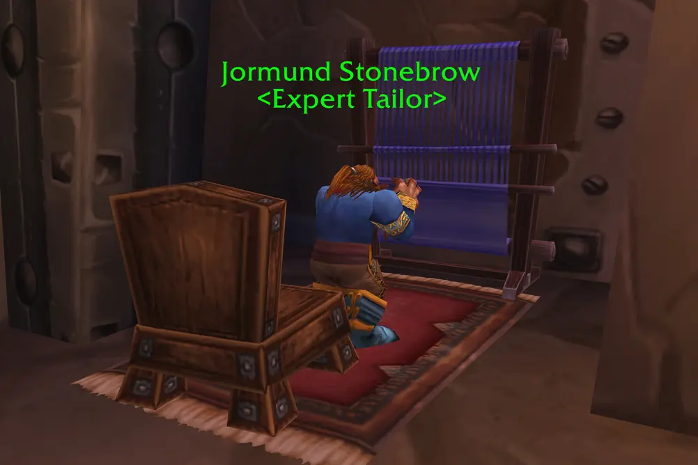 Jormund Stonebrow, Expert Tailor in Ironforge (WoW Classic)