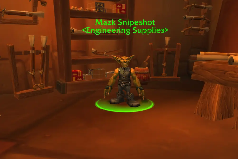 Mazk Snipeshot, Engineering Supplies in Stranglethorn Vale (WoW Classic)