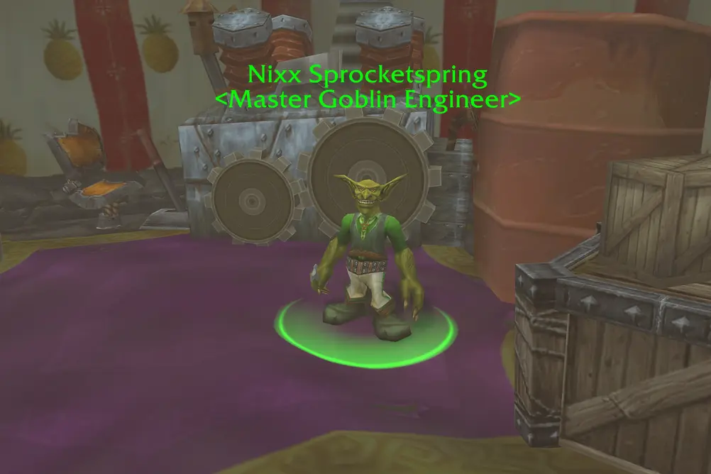 Nixx Sprocketspring, Master Goblin Engineer in Tanaris (WoW Classic)