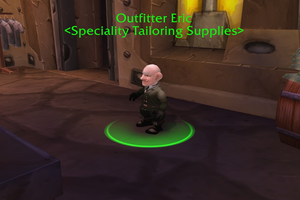 Outfitter Eric, Speciality Tailoring Supplies in Ironforge (WoW Classic)