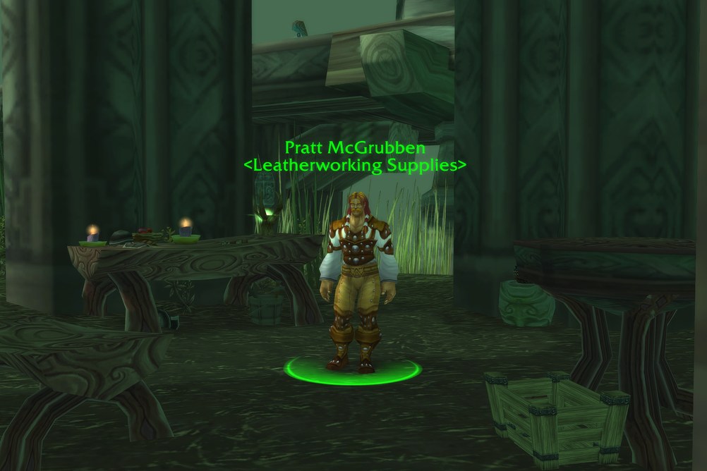 Pratt McGrubben, Leatherworking Supplies in Feralas (WoW Classic)