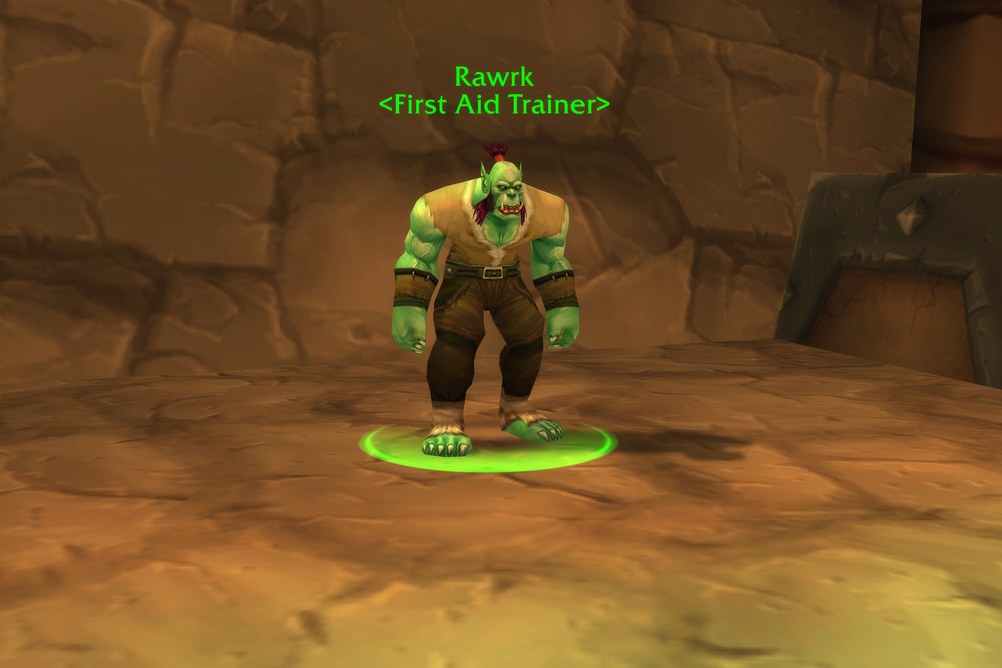 Rawrk, First Aid Trainer in Durotar (WoW Classic)