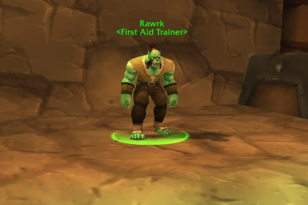 Rawrk, First Aid Trainer in Durotar (WoW Classic)
