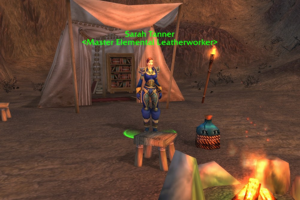 Sarah Tanner, Master Elemental Leatherworker in Searing Gorge (WoW Classic)