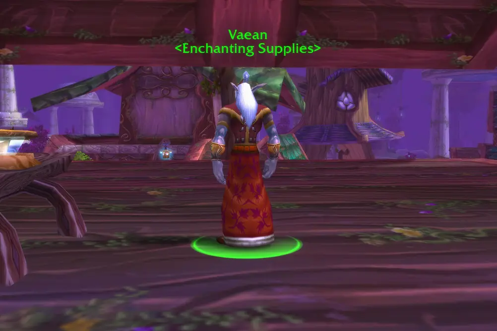 Vaean, Enchanting Supplies in Darnassus (WoW Classic)