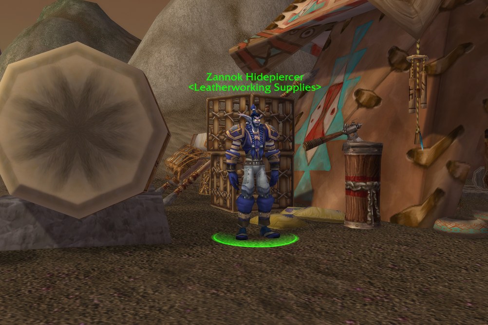 Zannok Hidepiercer, Leatherworking Supplies in Silithus (WoW Classic)