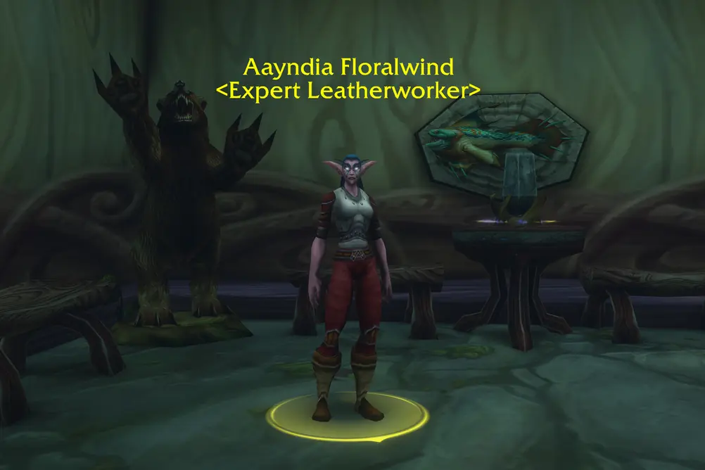 Aayndia Floralwind, Expert Leatherworker in Ashenvale (WoW Forever)