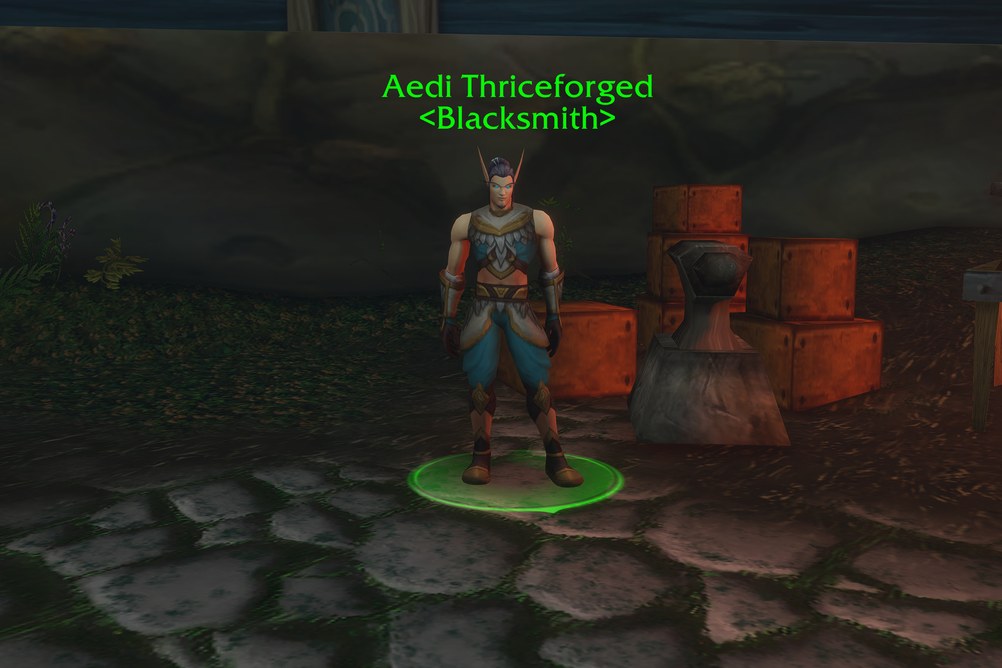 Aedi Thriceforged, Blacksmith in Zephras Isle (WoW Forever)