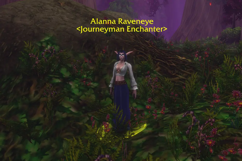 Alanna Raveneye, Journeyman Enchanter in Teldrassil (WoW Forever)