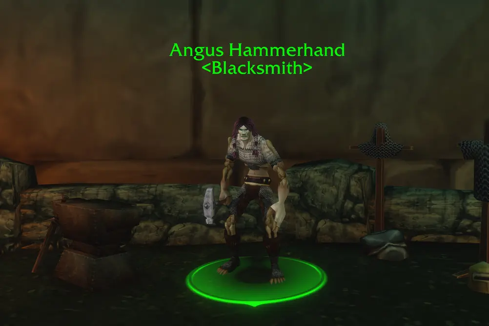 Angus Hammerhand, Blacksmith in Tirisfal Glades (WoW Forever)