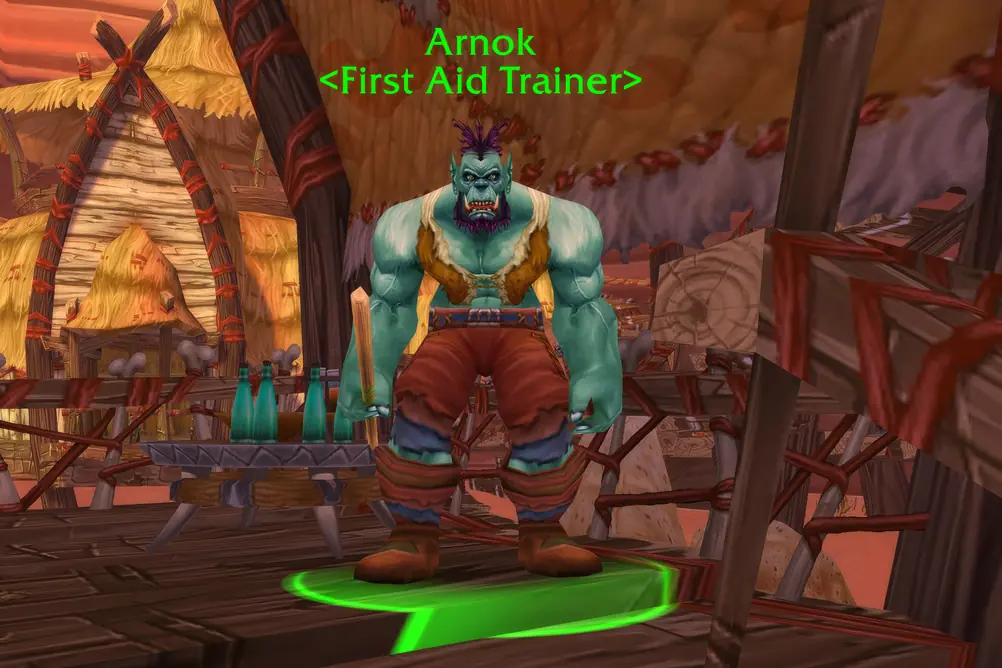 Arnok, First Aid Trainer in Orgrimmar (WoW Forever)