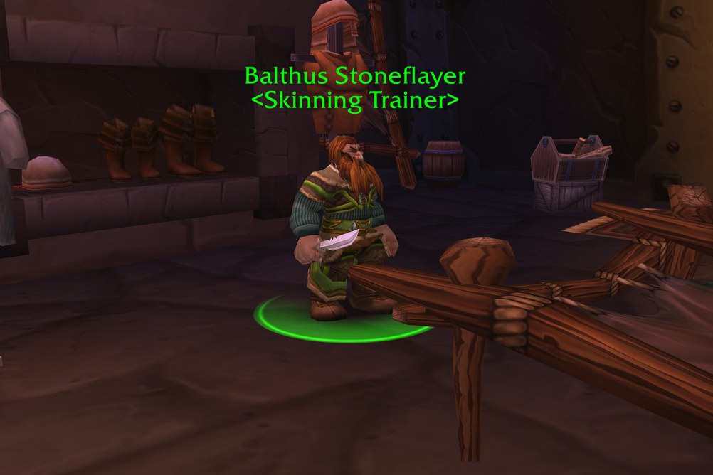 Balthus Stoneflayer, Skinning Trainer in Ironforge (WoW Forever)