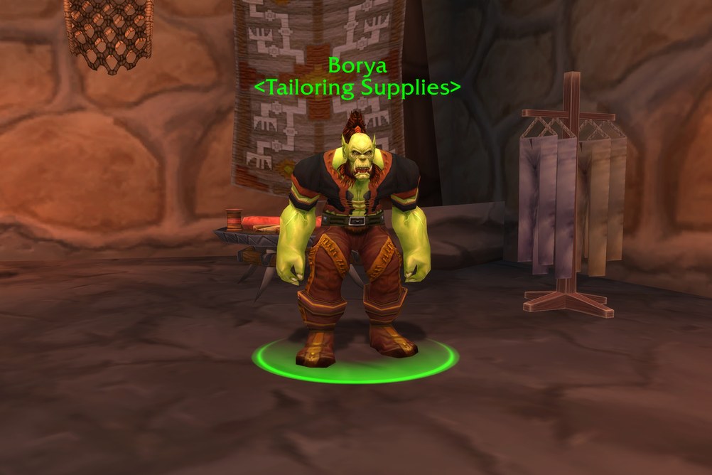 Borya, Tailoring Supplies in Orgrimmar (WoW Forever)